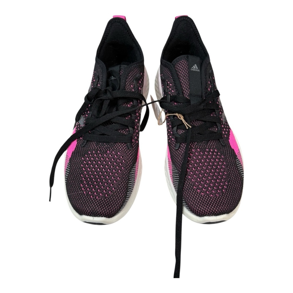 Adidas Black and Pink Athletic Shoes with Knit Upper NEW